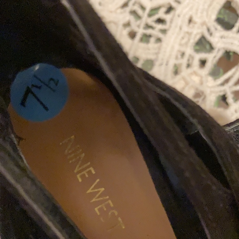 Nine West black faux suede ankle tie flats - Picture 2 of 3